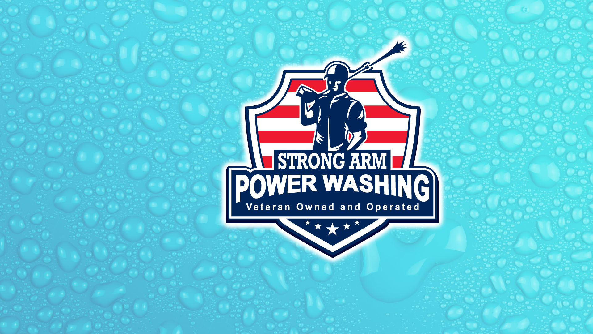 Strong Arm Power Washing Logo On Texture Background